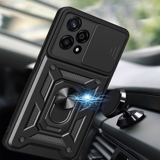 Husa pentru Honor 200 Pro Ring Armor Kickstand Tough Rugged Cover cu protectie camera, verde