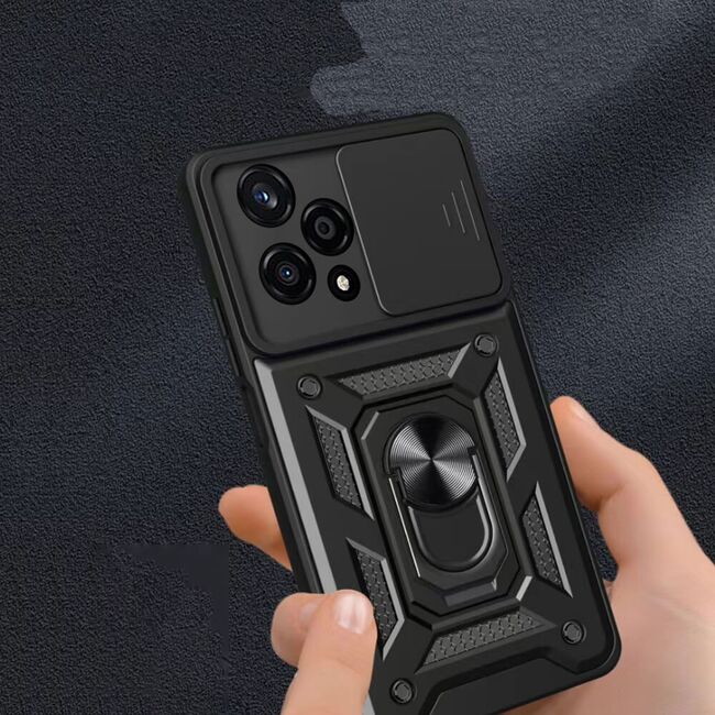 Husa pentru Honor 200 Pro Ring Armor Kickstand Tough Rugged Cover cu protectie camera, verde