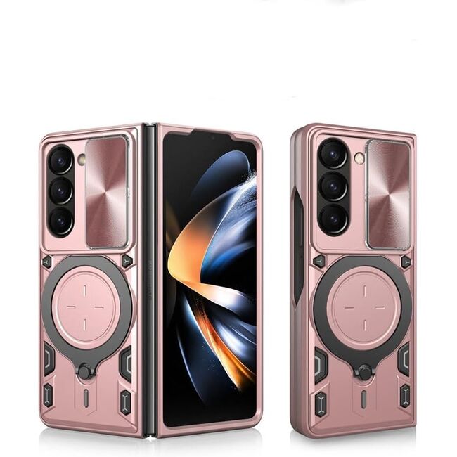 Husa pentru Samsung Galaxy Z Fold 6 Ring Holder Stand Shockproof, rose gold