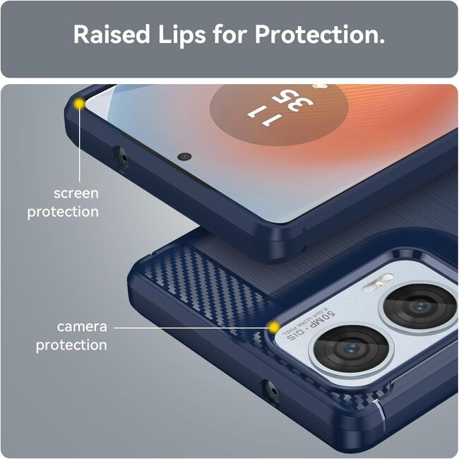 Husa pentru Motorola Moto G85 Carbon Liquid Silicone, navy blue