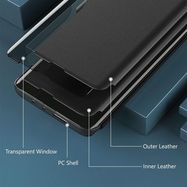 Husa pentru Honor 200 tip carte, Smart View, negru