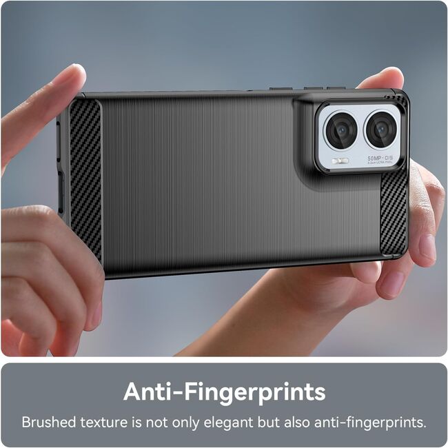 Husa pentru Motorola Moto G85 Carbon Liquid Silicone, negru