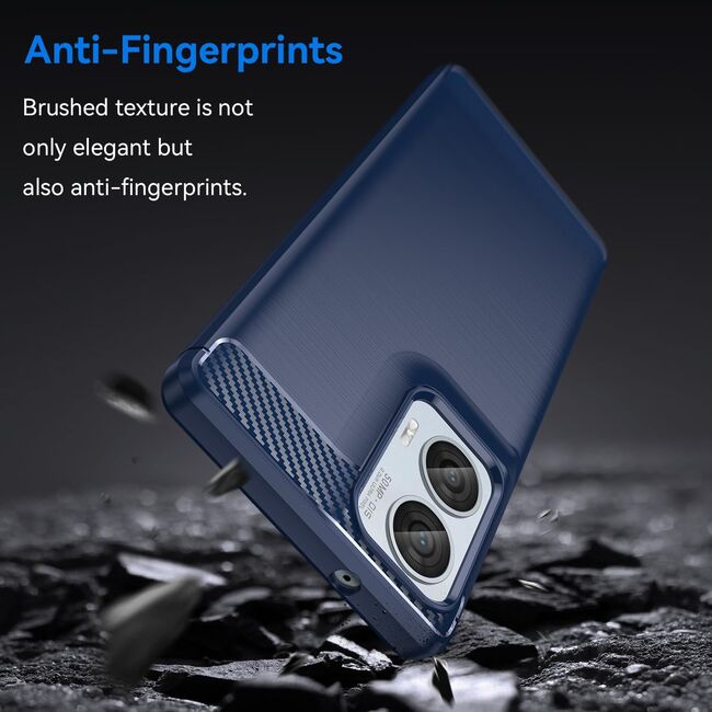 Husa pentru Motorola Moto G85 Carbon Liquid Silicone, navy blue