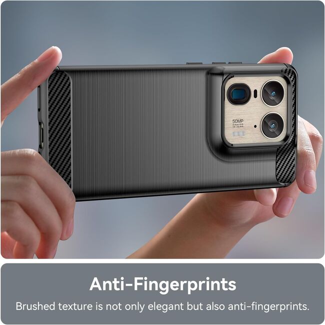 Husa pentru Motorola Edge 50 Ultra Carbon Liquid Silicone, negru