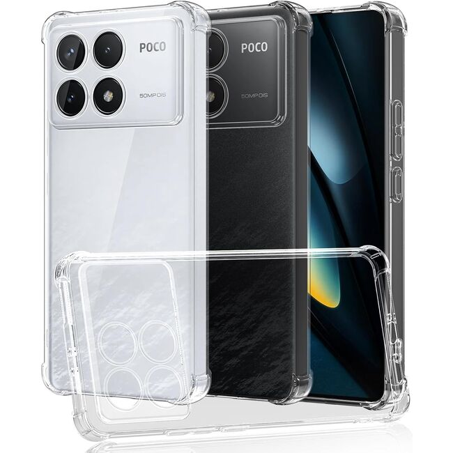 Husa pentru Poco F6 Pro Anti-Shock 1.5mm reinforced 4 corners, transparent