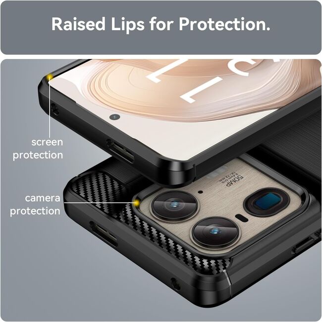 Husa pentru Motorola Edge 50 Ultra Carbon Liquid Silicone, negru