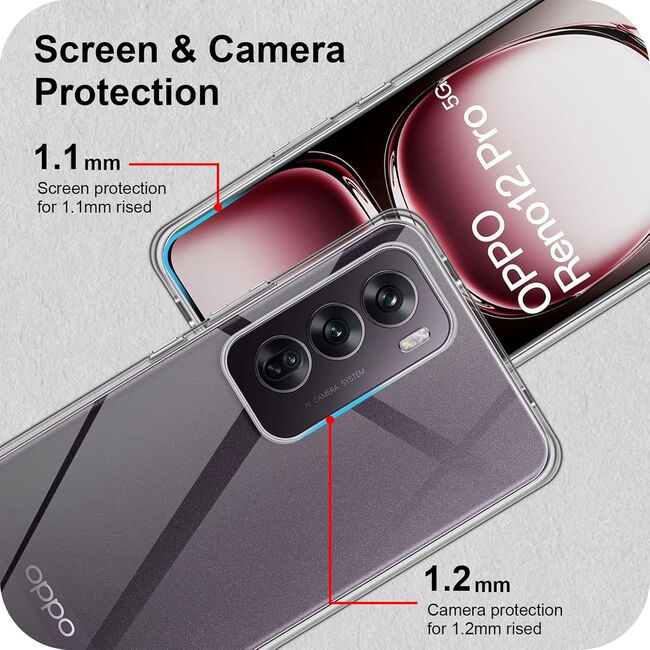Husa pentru Oppo Reno 12 Pro Anti-Shock 1.5mm, transparent