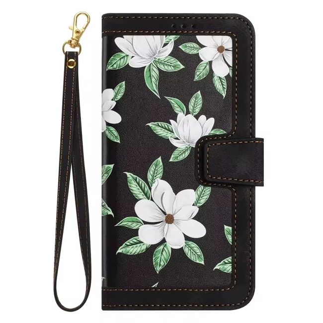 Husa tip carte pentru Honor 200 Pro, functie stand si port carduri, flower in the night
