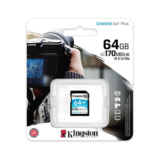 Card memorie SDXC 64GB Kingston Canvas Go Plus, SDG3/64GB
