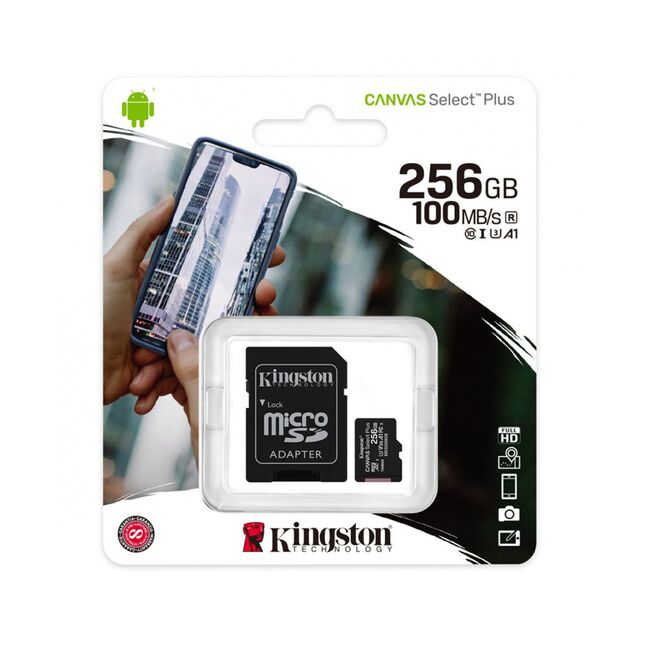 Card 256GB Kingston Canvas Select Plus cu adaptor, SDCS2/256GB