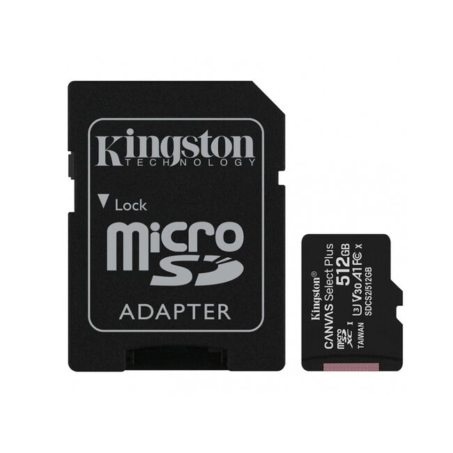 Card 512GB Kingston Canvas Select Plus cu adaptor, SDCS2/512GB