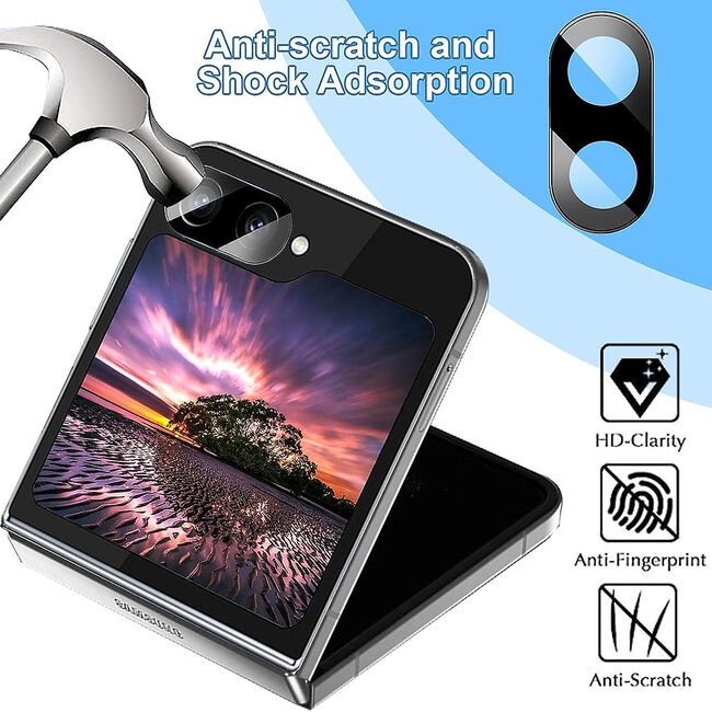 Folie camera Samsung Galaxy Z Flip6 Techsuit Full Glass, negru