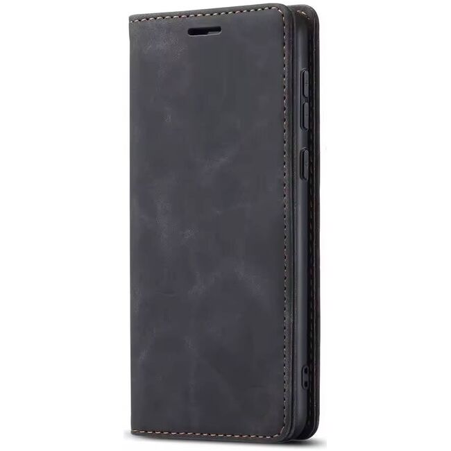 Husa tip carte pentru Motorola Edge 50 Ultra Retro Business cu inchidere magnetica, negru