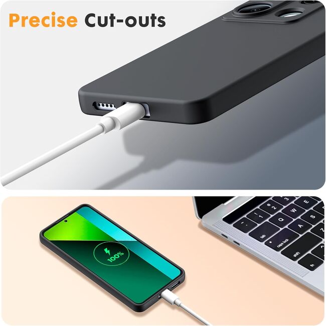 Husa pentru Xiaomi Redmi Note 13 Pro 5G Liquid Silicone, subțire, captusita cu microfibra, anti amprentă, protectie cameră foto, negru