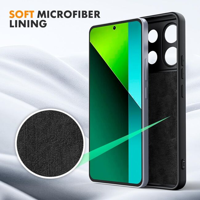 Husa pentru Xiaomi Redmi Note 13 Pro 5G Liquid Silicone, subțire, captusita cu microfibra, anti amprentă, protectie cameră foto, negru