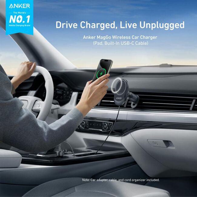 Suport auto wireless charging MagGo, Anker, 15W, B2932G11