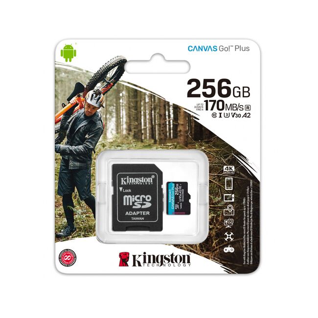 Card memorie Kingston Canvas Go Plus cu adaptor, SDCG3/256GB