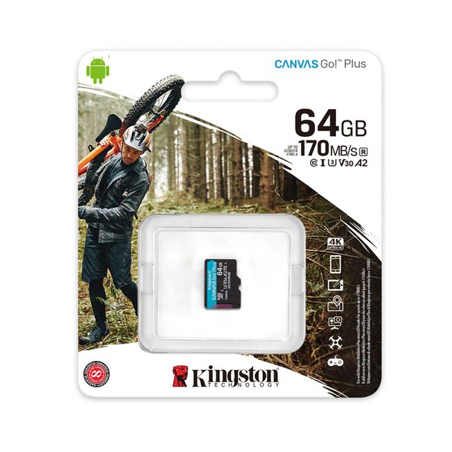 Card de memorie 64GB Kingston Canvas Go Plus, SDCG3/64GBSP