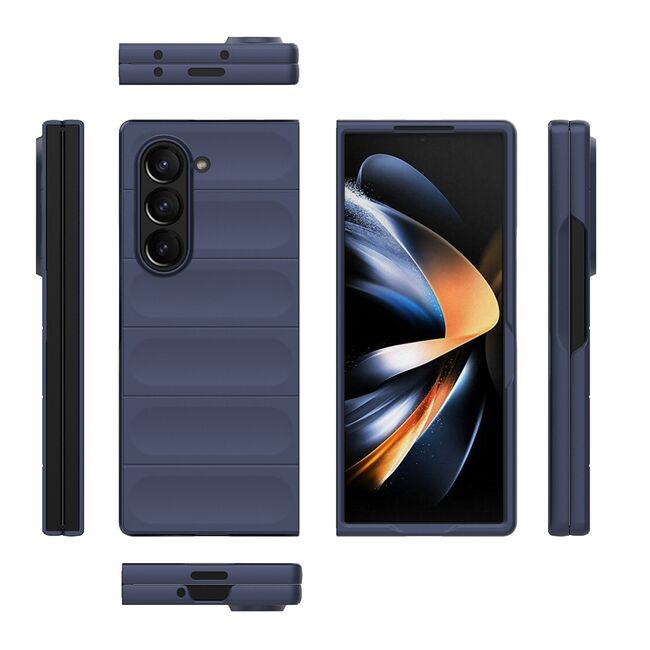 Husa pentru Samsung Galaxy Z Fold 6 Liquid Silicone, Microfibre Lining, Non-Slip Airbag Design, negru