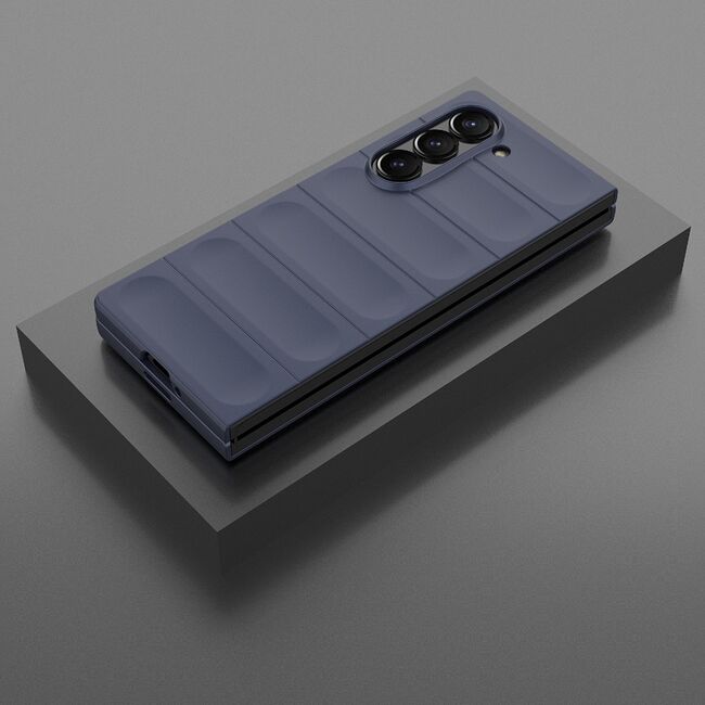 Husa pentru Samsung Galaxy Z Fold 6 Liquid Silicone, Microfibre Lining, Non-Slip Airbag Design, albastru