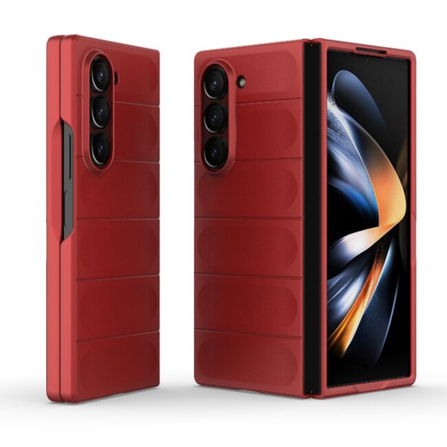 Husa pentru Samsung Galaxy Z Fold 6 Liquid Silicone, Microfibre Lining, Non-Slip Airbag Design, rosu
