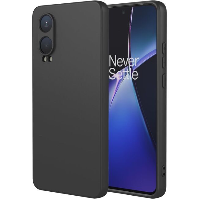 Husa pentru Oneplus Nord CE4 Lite Liquid Silicone, subțire, captusita cu microfibra, anti amprentă, protectie cameră foto, negru