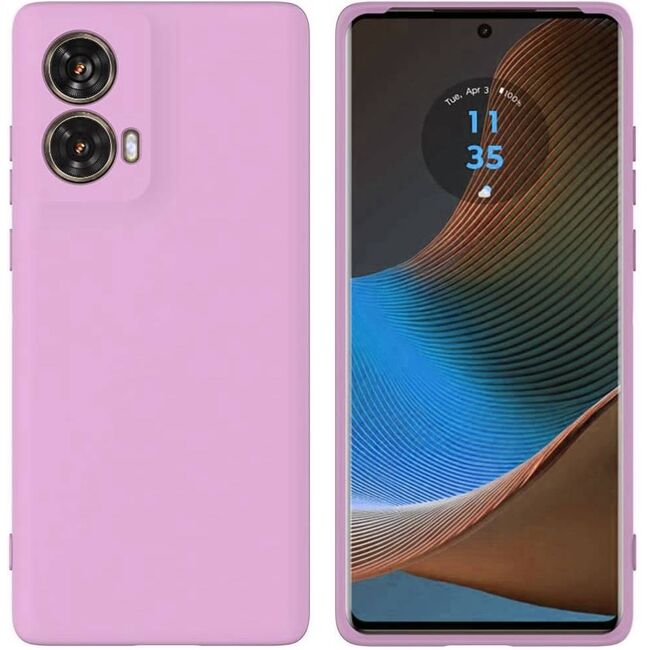 Husa pentru Motorola Moto G85 Liquid Silicone, subțire, captusita cu microfibra, anti amprentă, protectie cameră foto, mov