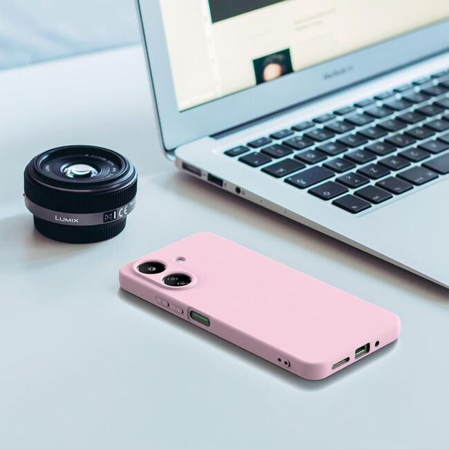 Husa pentru Xiaomi Redmi 13C 4G Liquid Silicone, subțire, captusita cu microfibra, anti amprentă, protectie cameră foto, roz