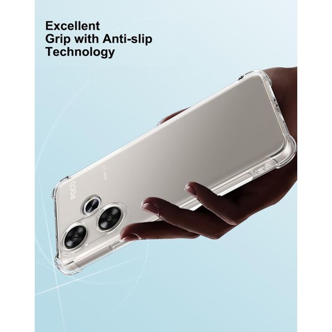 Husa pentru Poco F6 Anti-Shock 1.5mm reinforced 4 corners, transparent