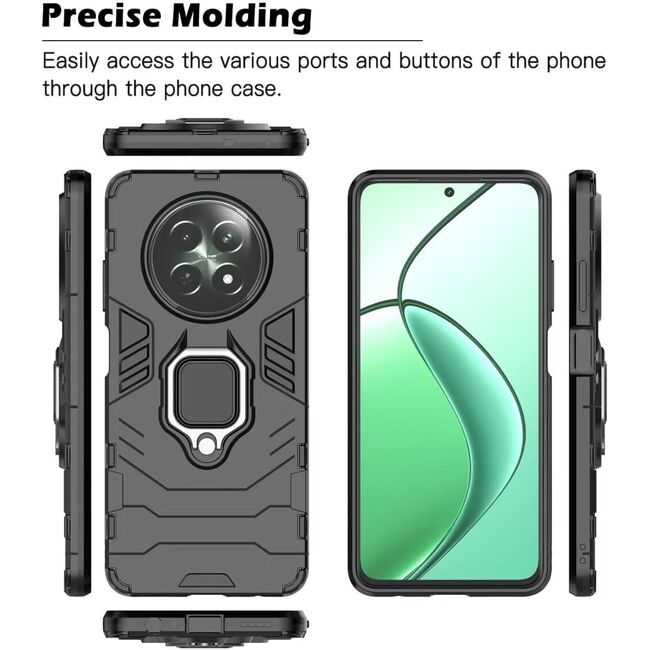 Husa pentru Realme 12 / 12x cu inel Armor Kickstand Tough Rugged Cover, negru