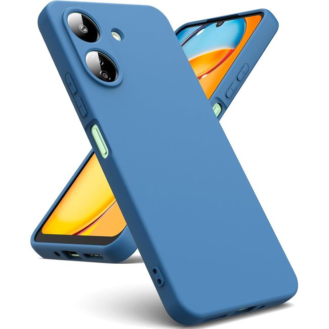 Husa pentru Xiaomi Redmi 13C 4G Liquid Silicone, subțire, captusita cu microfibra, anti amprentă, protectie cameră foto, albastru