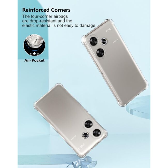 Husa pentru Poco F6 Anti-Shock 1.5mm reinforced 4 corners, transparent