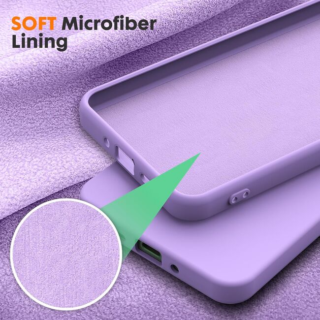 Husa pentru Xiaomi Redmi 13C 4G Liquid Silicone, subțire, captusita cu microfibra, anti amprentă, protectie cameră foto, lavanda