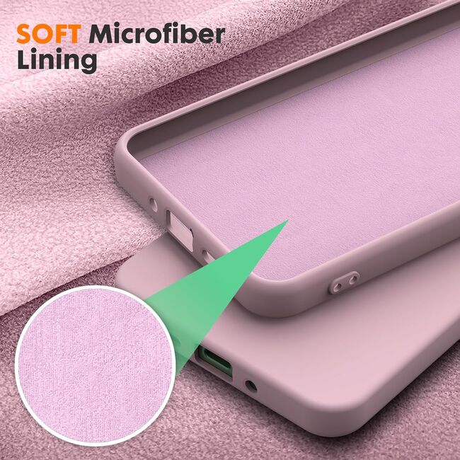 Husa pentru Xiaomi Redmi 13C 4G Liquid Silicone, subțire, captusita cu microfibra, anti amprentă, protectie cameră foto, roz