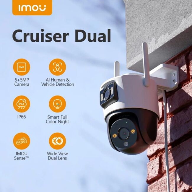 Camera supraveghere exterior WiFi smart Imou, 10MP, Two-way Talk, Human Detection, Night Vision, IP66, IPC-S7XP-10M0WED-0360B