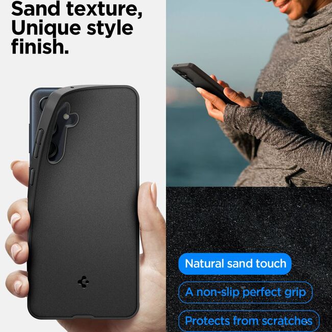 Husa Spigen - essential sand blast - Samsung Galaxy M55 - matte black