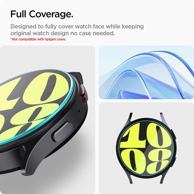 [Pachet 2x] Folie Samsung Galaxy Watch7 40mm Spigen Glas.tR EZ Fit, transparenta