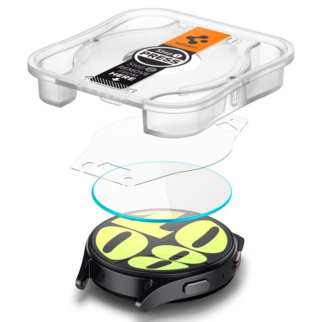 [Pachet 2x] Folie Samsung Galaxy Watch7 44mm Spigen Glas.tR EZ Fit, transparenta