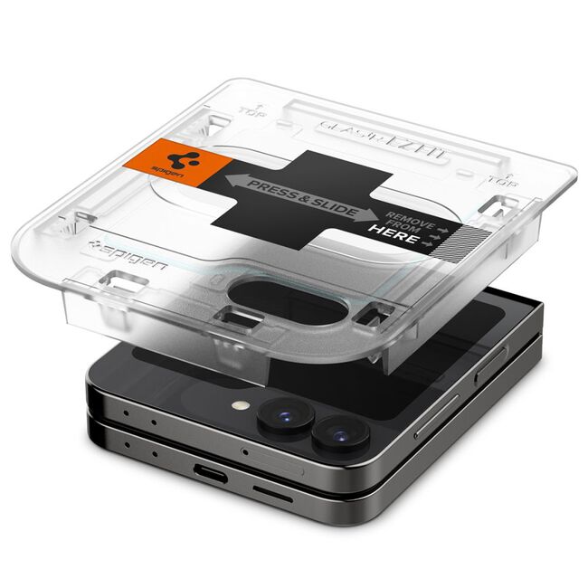 [Pachet 2x] Folie Samsung Galaxy Z Flip 6 Spigen Glas.tR EZ Fit, transparenta