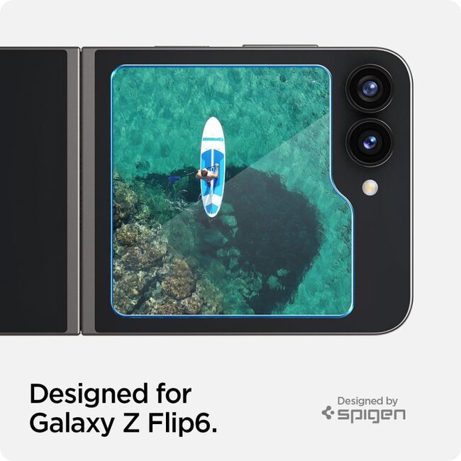 [Pachet 2x] Folie Samsung Galaxy Z Flip 6 Spigen Glas.tR EZ Fit, transparenta