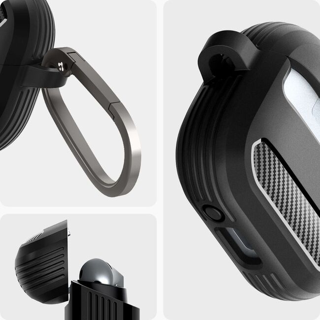 Husa Spigen - protection case rugged armor - pentru Samsung Galaxy Buds 3 / 3 Pro, carbine clip - negru