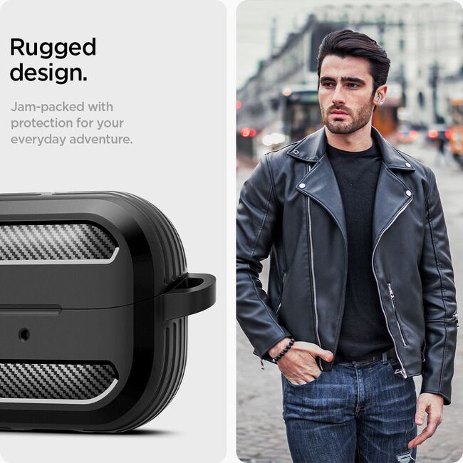 Husa Spigen - protection case rugged armor - pentru Samsung Galaxy Buds 3 / 3 Pro, carbine clip - negru