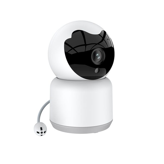 Baby Monitor Wireless FHD Multi-user, monitorizare video - audio bebelusi bidirectional cu monitorizare temperatura, cu aplicatie telefon, IR Night Vision, detectare sunete si miscare, Pan 355° Tilt 80°, 4 cantece de leagan, alb