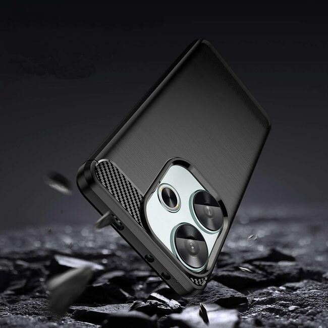 Husa pentru Poco F6 Carbon Liquid Silicone, negru