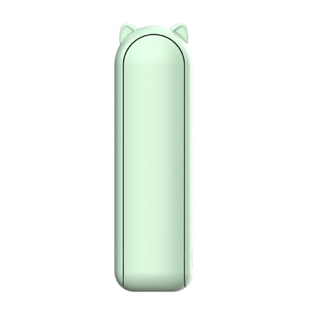 Ventilator 2 in 1 portabil, de mana sau de birou, pliabil, functie de acumulator extern, reincarcabil 2000 mAh, 3 viteze, verde