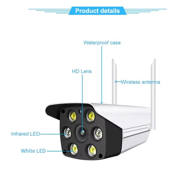 Camera supraveghere wireless exterior Techsuit, V380 PRO, K6