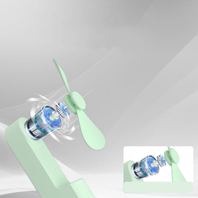 Ventilator 2 in 1 portabil, de mana sau de birou, pliabil, functie de acumulator extern, reincarcabil 2000 mAh, 3 viteze, maro