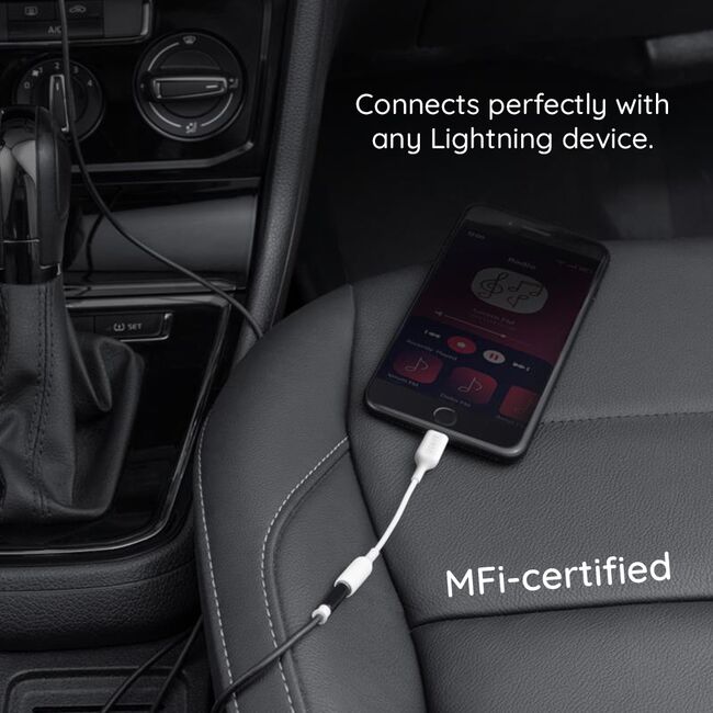 Adaptor audio Jack la Lightning Anker A8193H11, alb