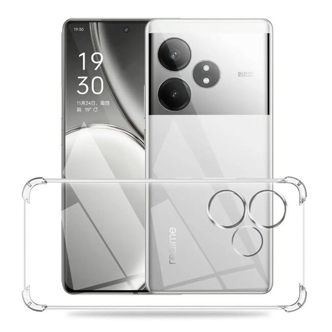 Husa pentru Realme GT 6 / GT 6T Anti-Shock 1.5mm, reinforced 4 corners, transparent