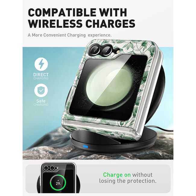 Husa Samsung Galaxy Z Flip 6 I-Blason Cosmo, Green Floral